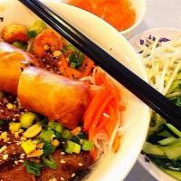 121.  Vermicelli with Deep Fried Tofu and Vegetable /  Bún Đậu Hủ Chiên · 