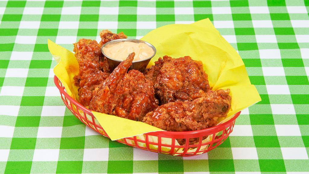 4 Piece Fried Chicken Meal · Pretty much the whole chicken. Four pieces of fried chicken served with your choice of side.