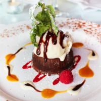 Chocolate Molten · decadent flourless chocolate cake
with liquid center