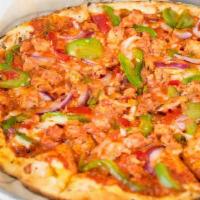 Tandoori Vegi Pizza · Locally Inspired Indian-Spice Tandoori combined with onion, bell pepper, roasted red pepper,...
