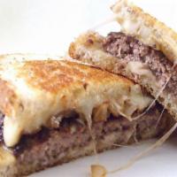Patty Melt · Grilled onion & Swiss Cheese on Grilled Rye Bread