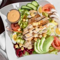 Chicken Breast Salad · With grilled chicken breast or fried chicken strip,  mushroom, avocado.