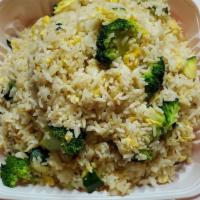 Vegetable Fried Rice · Chop zucchini, broccoli, mushroom, bok choy, and egg