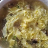 Egg Flower Soup · Chopped zucchini and mushroom