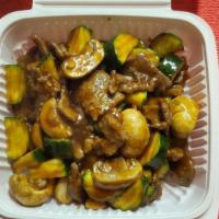 Szechuan Beef · Spicy, zucchini, mushroom