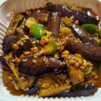 Braised Eggplant in Spicy Sauce · Sautéed with minced Pork, Spicy