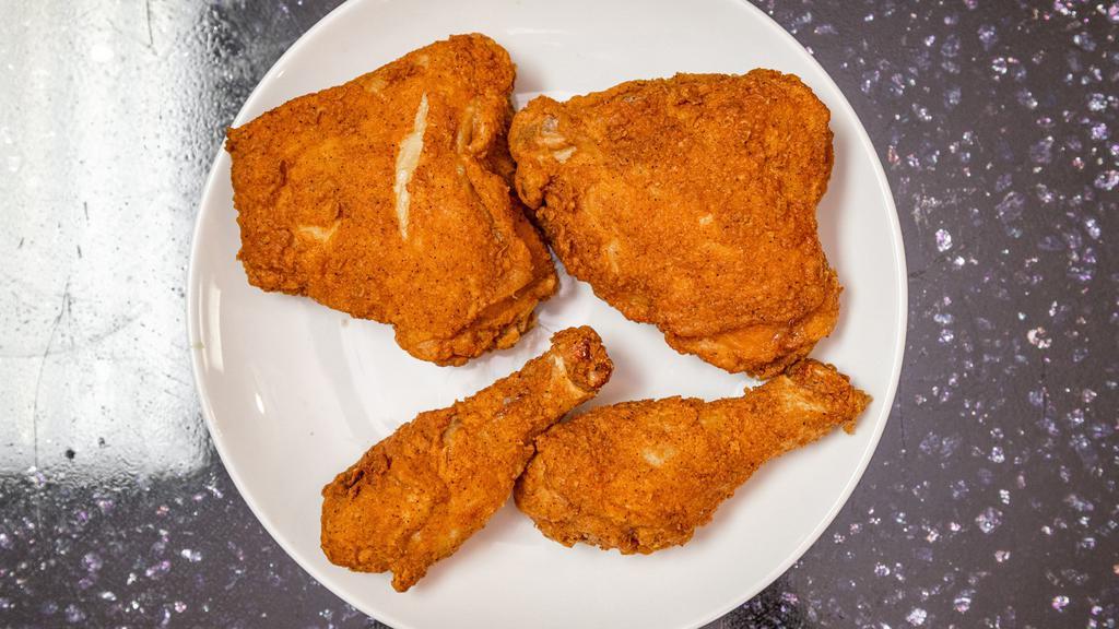 4 Pieces Chicken · 2 Legs + 2 Thighs + side.