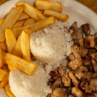 Teriyaki · Beef or Chicken. Served with 2 Scoops of Rice and a side of French Fries OR Salad.