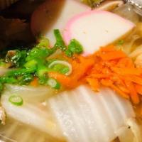 Yosenabe Teishoku · Hot pot soup with assorted seafood, chicken, konnyaku noodle and vegetables,tofu  and some s...