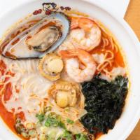 Seafood Ramen · Shrimp-flavored pork soup base.