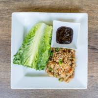 Lettuce Wrap · Gluten free available. Choice of tofu, chicken or shrimps wrapped in romaine lettuce with ca...