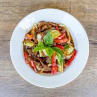 Black Pepper Beef or Lamb · Slices of beef or lamb, wok tossed with onion, celery, red bell pepper, green onion and blac...