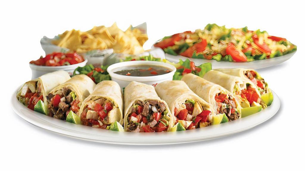 Family Pack · Our family meal serves up to 5 people and comes with traditional favorites sure to please everyone! Complete your order with your choice of entree, Baja ensalada salad or Baja rice with black or pinto beans, chips and 2 of our signature salsas.