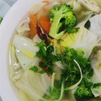 P10. Veggie Pho · Mix veggies and tofu serve with veggie broth