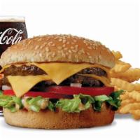 Double Del Cheeseburger · Our mouthwatering Double Del® Cheeseburger, plus our famous Crinkle Cut Fries and a refreshi...