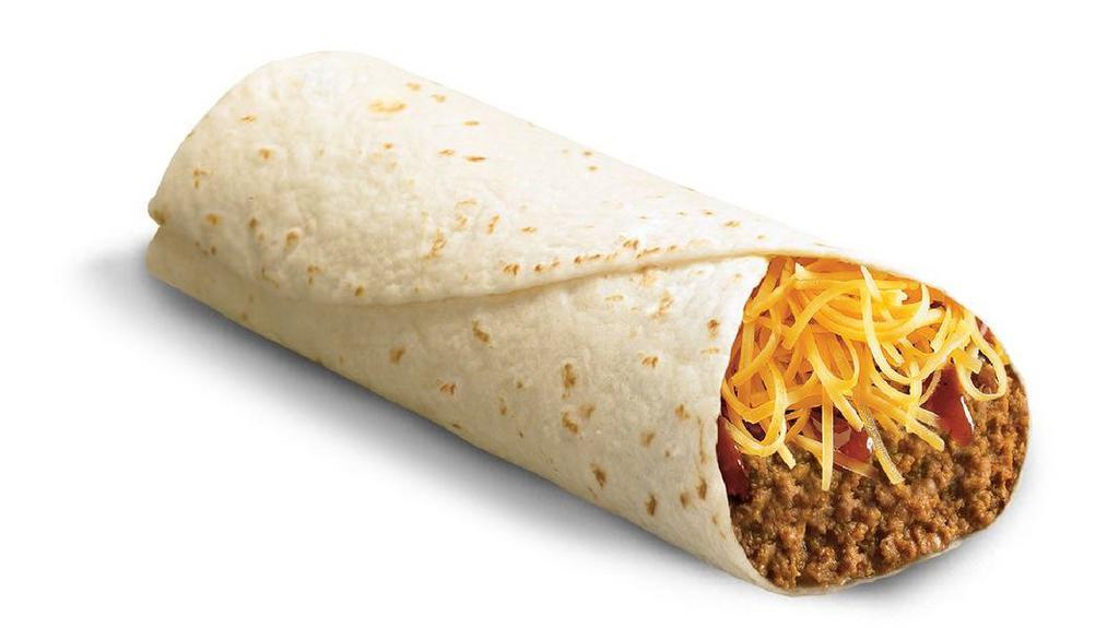 Del Beef Burrito · Seasoned beef, freshly grated cheddar cheese, and zesty red sauce, wrapped in a warm flour tortilla.
