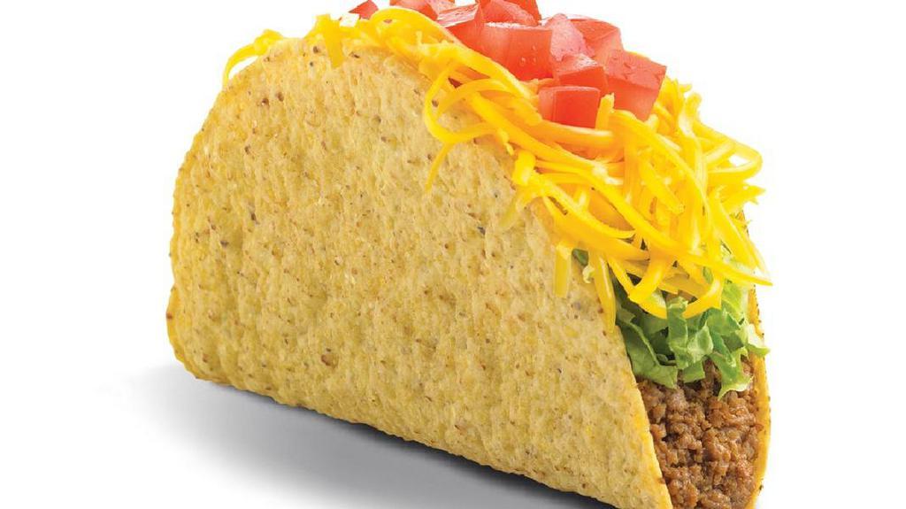 The Del Taco · The Del Taco is inspired by the original and loaded with more of everything you love, like more seasoned beef, more freshly grated cheddar cheese, crisp shredded lettuce and fresh diced tomatoes in a bigger, crunchy corn shell or a warm flour tortilla.