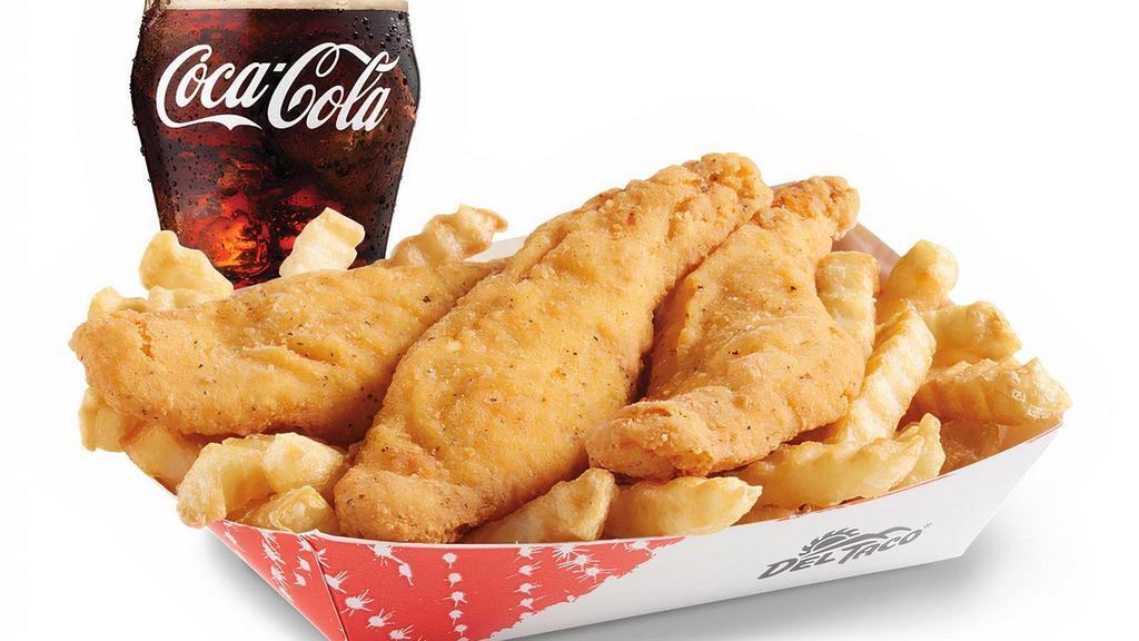 Crispy Chicken & Fries Box Meal · Our new Crispy Chicken & Fries Box and a refreshing beverage.
