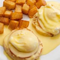English Muffin · Canadian bacon, poached eggs, on an English muffin with hollandaise sauce.