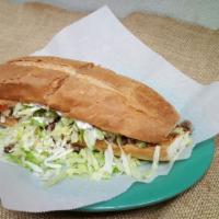 Mexican Style Sandwich · Cheese, salsa, guacamole, sour cream, lettuce, and choice of meat.