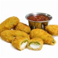 Jalapeño Poppers · Golden fried breaded jalapeños and cheese.