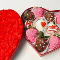Valentine Strawberry + Red HEART Box · 12 Colorful Chocolate Dipped Strawberries for Special day to Surprise your Love one. Arrange...