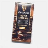 Guinness Truffle Chocolate · Guinness beer flavored creamy white ganache with dark chocolate.