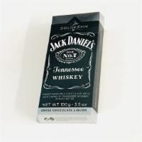Jack Daniels Chocolate Bar · Finest swiss milk chocolate with Jack Daniel's Tennessee Whiskey Syrup center.