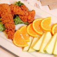 Kids Chicken Strips · Wiht fries or fruit