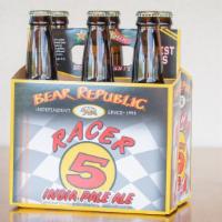 Racer 5  -  6 pack  bottles  · 6 pack | 12oz bottles | 7.5% ABV
This hoppy IPA is a full bodied beer brewed with malted bar...