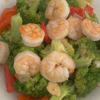 Broccoli shrimp 芥蘭蝦 · 
