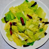 Spicy stir-fried cabbage 炝爆包心菜 · Spicy.