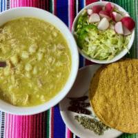 Pozole · Red Or Green Pozole with all of the sides included!