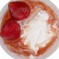 Strawberries N' Cream · Our strawberry green tea made with real strawberry puree topped off with a scoop of Mitchell...
