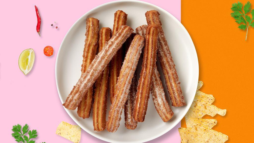 Churros · Mexican fried pastry with sugar and cinnamon.