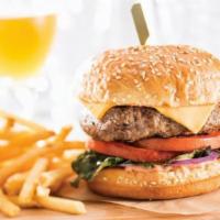 Chop House Cheeseburger · Certified Angus Beef, LTO, Pickle, Cheddar cheese, Thousand island dressing.