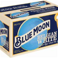 Blue Moon Belgian White Bottle (12 oz x 24 ct) · A wheat beer brewed with Valencia orange peel for a subtle sweetness and bright, citrus aroma.