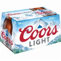Coors Light Bottle (12 oz x 18 ct) · Coors Light is a natural light lager beer that delivers Rocky Mountain cold refreshment with...