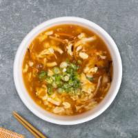 Cause You're Hot & Sour Soup · Bamboo shoots, soy sauce, chili garlic, mushrooms in a spicy and sour blend