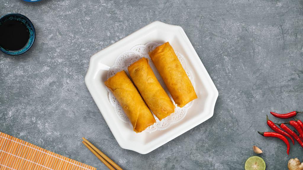 They See Me Spring Rollin' · An assortment of shredded cabbage, carrots, celery, and rice noodles all rolled in a thin spring roll wrapper then fried. A vegetarian favorite. 4 Pieces