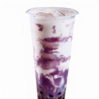 Oh Taro · Fresh taro swirl, milk, brown sugar and boba<br />(contains dairy, no caffeine)