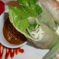 A1. Shrimps Spring Rolls / Gỏi Cuốn Tôm (4) · Rice paper wrapped with shrimps, vermicelli noodles, beansprouts, lettuce, and mints. Served...
