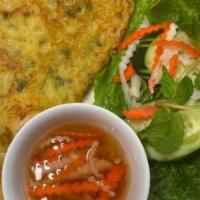 X7. Gluten Free Vietnamese Crepe / 
Bánh Xèo · Rice flour mixed with turmeric stuffed with chicken, prawns, beansprouts, and onions wraps w...