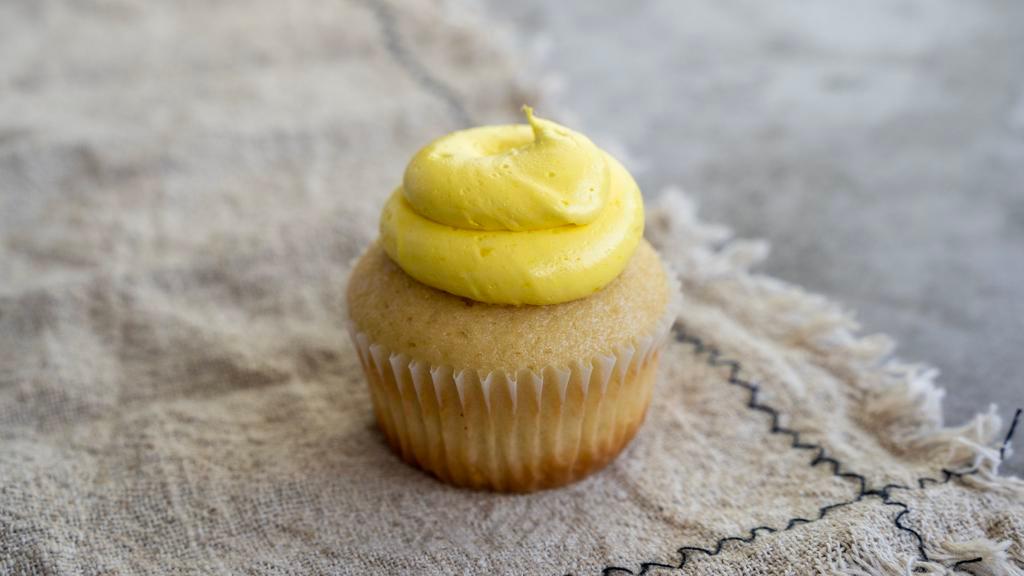 Lemon Drop (Regular Size) · Vanilla cake topped with a lemon buttercream frosting.