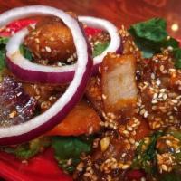 Sesame Gobi Manchurian · Cauliflower fritters in ‘manchurian’ sauce.