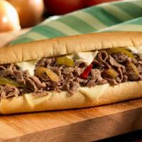 Philly Classic · Served on original Amoroso's roll, Steak,Grilled Bell Peppers and Onions Melted provolone ch...