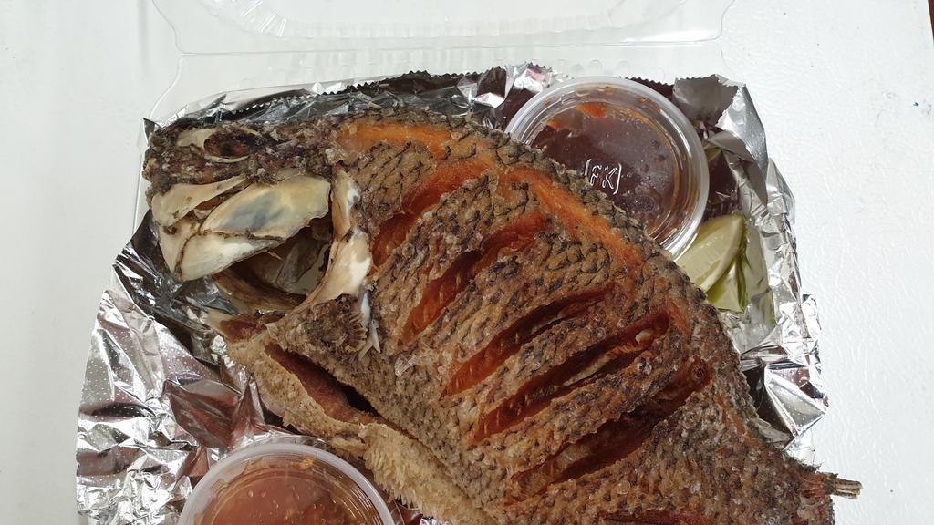Deep-Fried Whole Fish · Deep fried Whole Tilapia Fish served with house 2 sauces on the side
