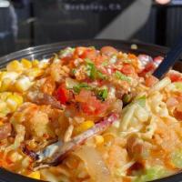 Burrito Bowl · Rice, pinto beans, pico de gallo, corn, cheese, sour cream, and choice of meat.