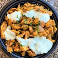 Chicken Shawerma Bowl  · Bowl filled with yummy rice  topped with chicken shawerma with our homemade garlic sauce