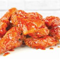 Chicken Wings (12 Pieces) · Choose from BBQ, Buffalo, Sweet crunchy chili garlic & Cajun Seasoning - Dry Rub